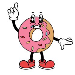 pink donut cartoon